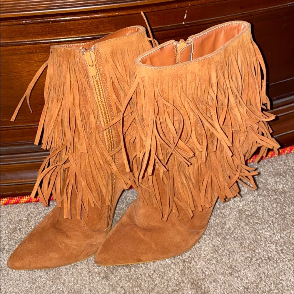 Fringe booties